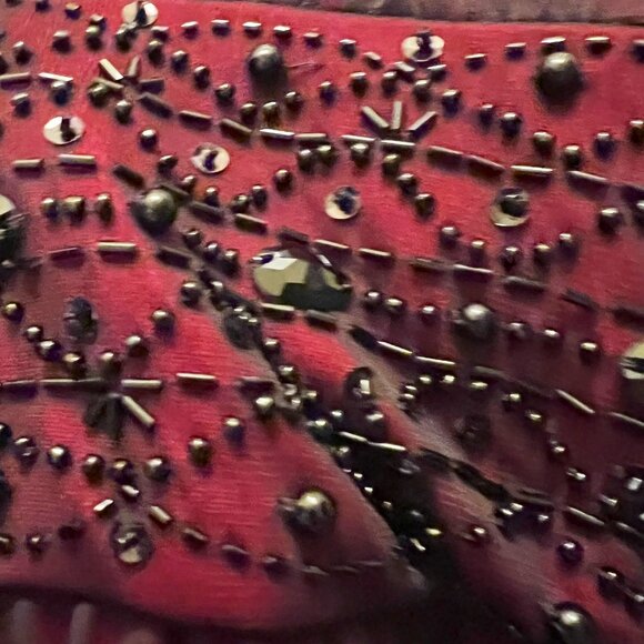 Jessica Howard Beaded/Sequins Waistline-Black Sheer/Red Lining-Size 12P-Formal - Picture 5 of 15